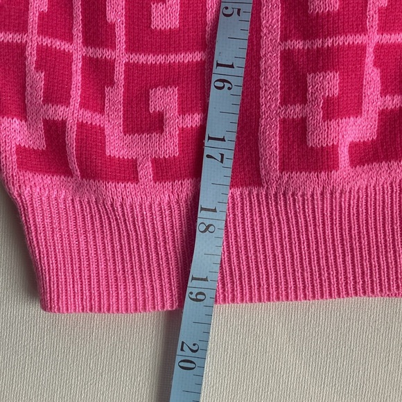 Shein Geo Pattern Button Front Knit Tank Top Hot Pink Size Large - Picture 13 of 13